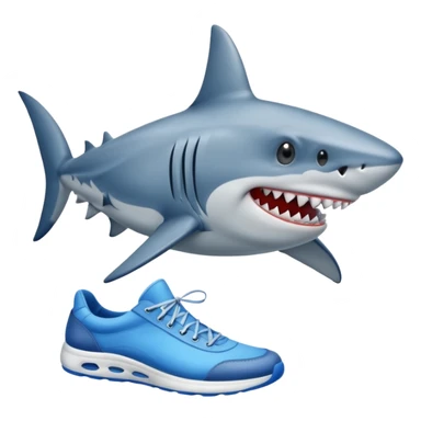 shark wearing blue shoes sticker