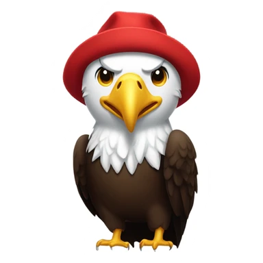 bald eagle wearing a red hat sticker