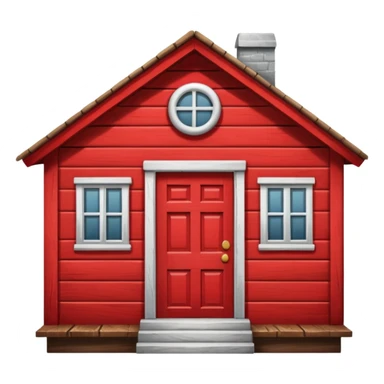 A red pull house sticker