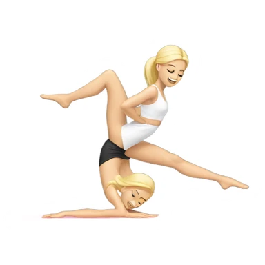 Blonde woman doing splits  sticker
