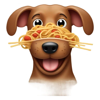 Sausage dog eating spaghetti  sticker
