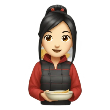 Chinese girl and wontons sticker