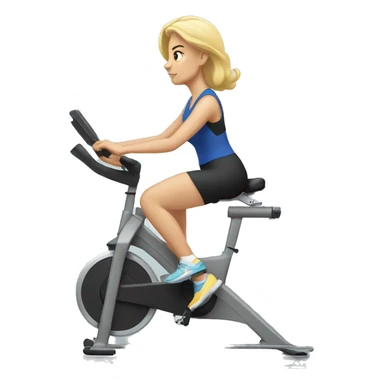 Blonde woman on stationary bike sticker