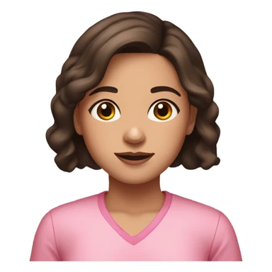 portrait of brunette girl with brown eyes wearing pink. Girl who just had heart surgery sticker