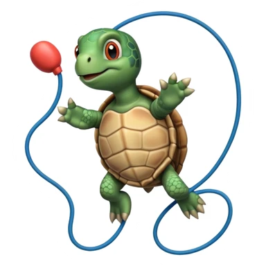 A turtle doing jumping ropes sticker