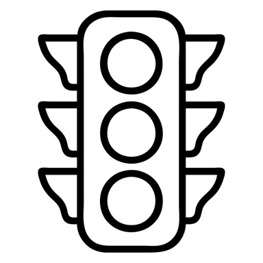 Change the body of the traffic light to yellow. The red light should be lit, while the yellow and green lights should appear off. Keep the outline style and no background. sticker