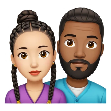 Guy with cornrows and a beard and his Asian girlfriend  sticker