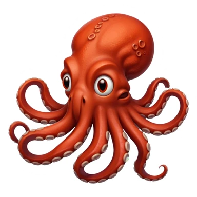 The octopus emoji with red drowsy eyes sticker