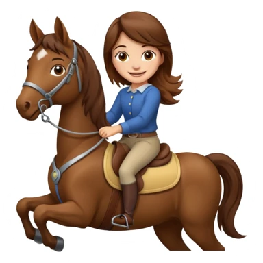 brown haired girl on a horse smiling' sticker
