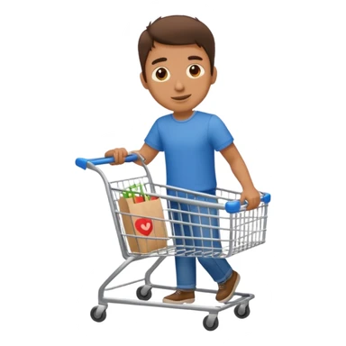 a man with a shopping cart full body sticker