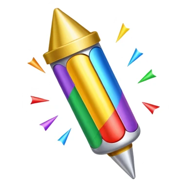 Black party popper  sticker