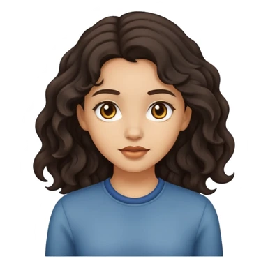 light skinned girl with dark wavy hair sticker
