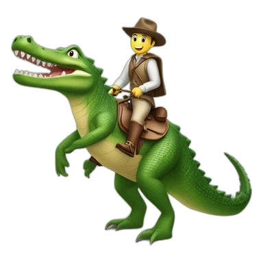Un crocodile sur un cheval sticker