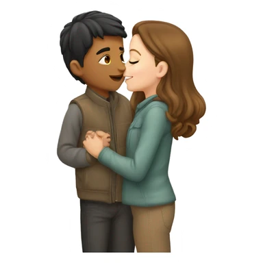Girl and boy kissing sticker