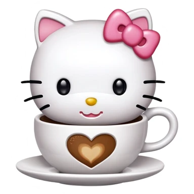 hello kitty com copo de café sticker