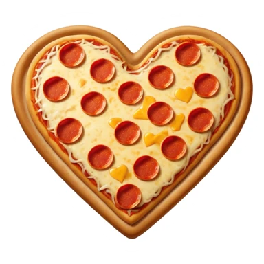 heart with a pizza motif sticker