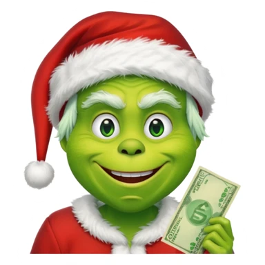 Grinch with money sticker