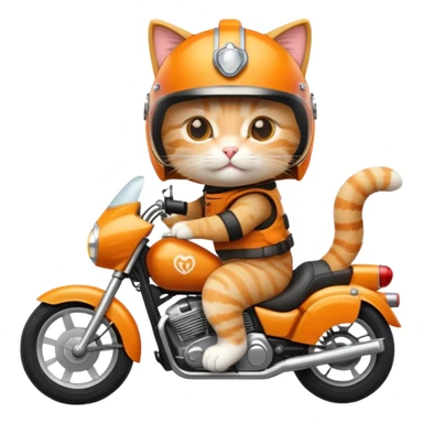Cat riding motorcycle  sticker