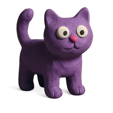 claymation style purple cat sticker