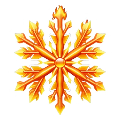 a fiery snowflake that is ignited sticker
