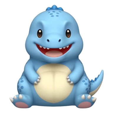 baby blue dinosaur cartoon squishmallow smile no teeth sticker