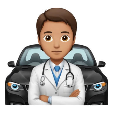 schwarzer BMW mit Arzt als Fahrer sticker