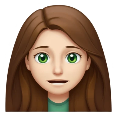I have long brown hair, green-gray eyes, I hide myself behind a smile, it hurts my soul, I don't have mutual love, sometimes I can be rude sticker