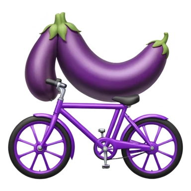 eggplant on a bike sticker