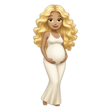 adorable pregnant blond full body women with beach-wave-hair sticker