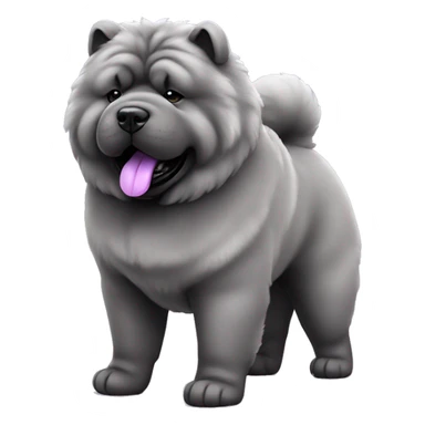 Full body blue Chow chow with purple tongue, photorealistic 4k sticker