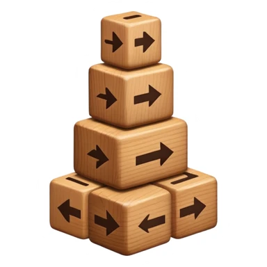 stack of blocks with arrows between them sticker