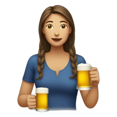 woman drinking beer sticker