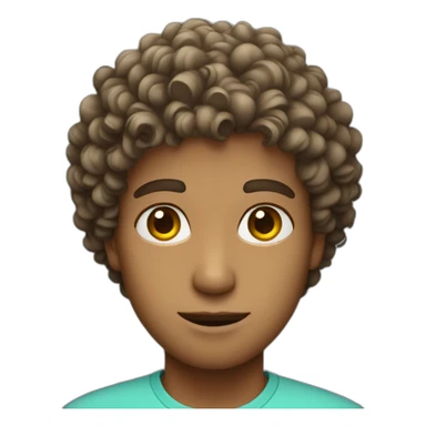 Guy with curly hair and pink eyes  sticker