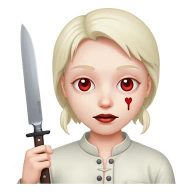 Dying heart eyes with knife sticker