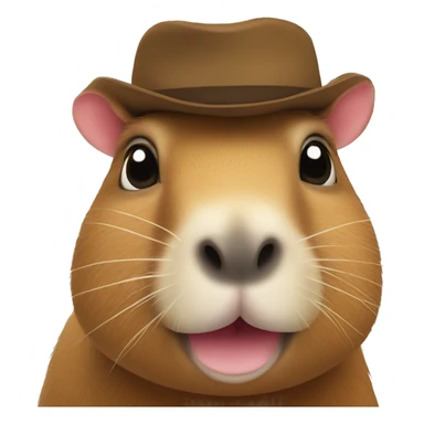 A capybara wearing a hat sticker