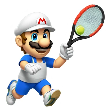 mario playing tennis sticker
