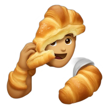 nibbling croissant sticker