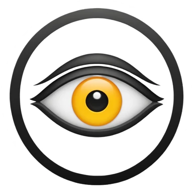 iOS emoji, minimal eye symbol, circle with dot, flat sticker