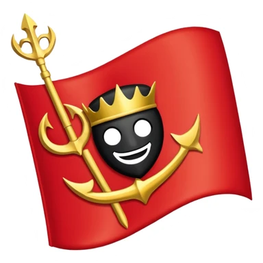 Create a flag with red on the sides like the Trinidad flag with black in middle. Add a gold 🔱 in the middle where the black is sticker