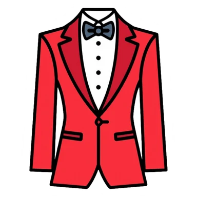 red and white formal tuxedo suit sticker
