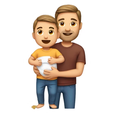 father with  baby sticker