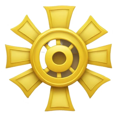 Hackathon winner rosette in yellow/gold. In the middle show this symbol </> sticker