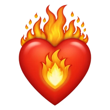 Coração em chamas sticker