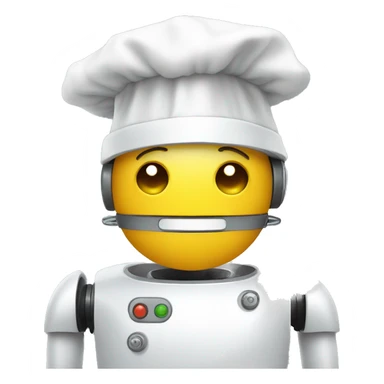 Robot wearing chefs hat sticker