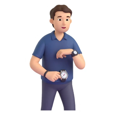 Worried person checking the time on their watch in a hurry. sticker