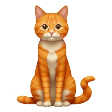 full body solid orange domestic shorthair slim cat sitting sticker