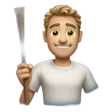 Pixar man with stick sticker