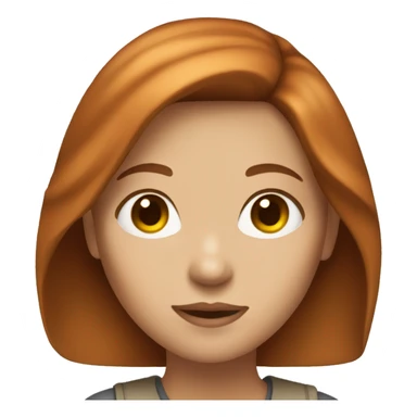 Light akin girl with brown ginger hair and brown eyes sticker