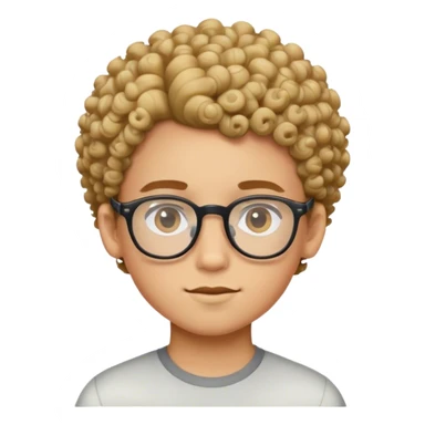 Lightskin boy with sharp haircut curly hair and glssss sticker