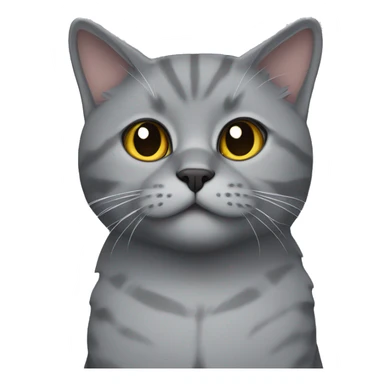 Grey British cat in a plaid sticker